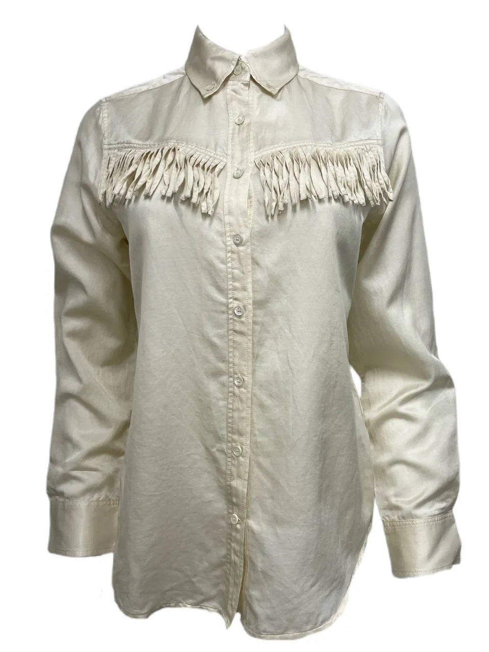 GANT RUGGER Women's Pearl Silk Wester Howdy Shirt 432263 Size X-Small
