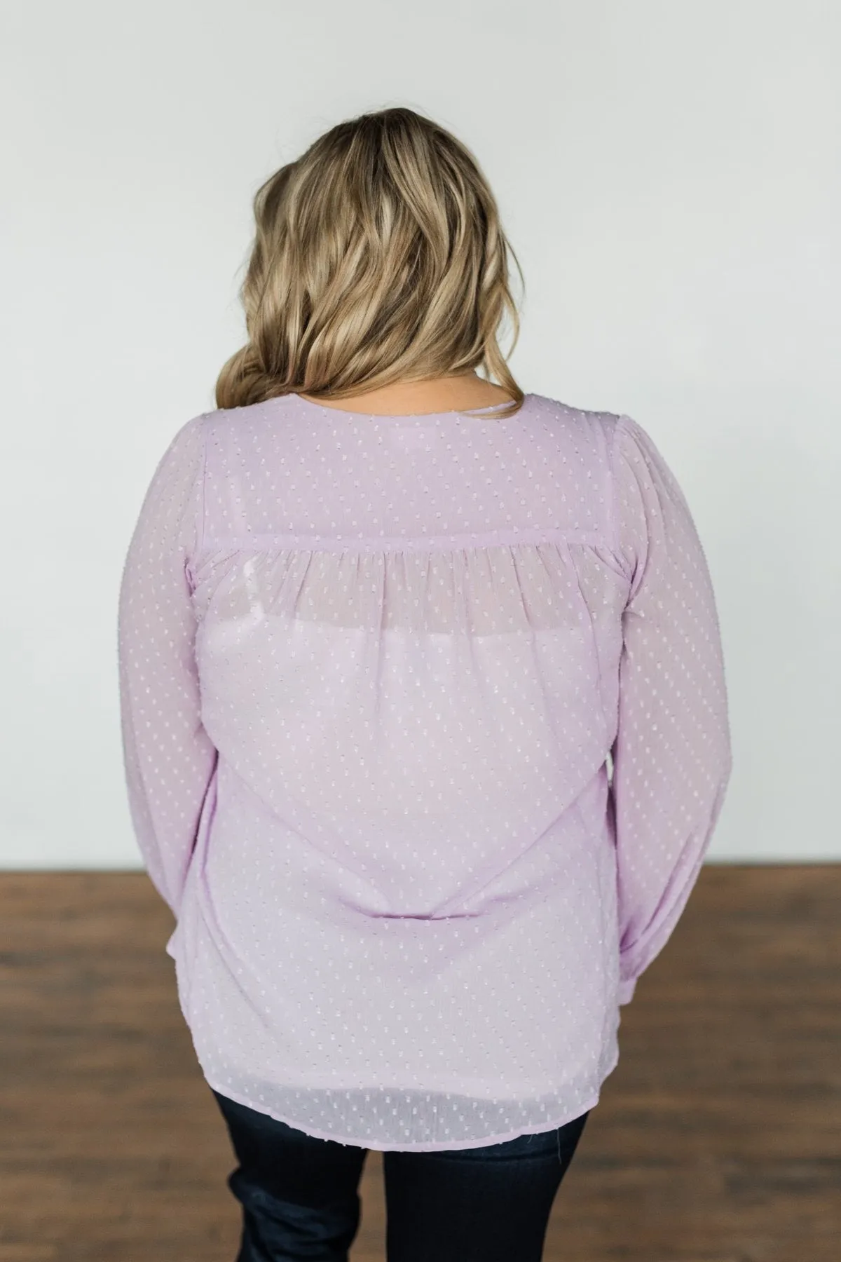 Get Together V-Neck Tie Blouse- Lilac