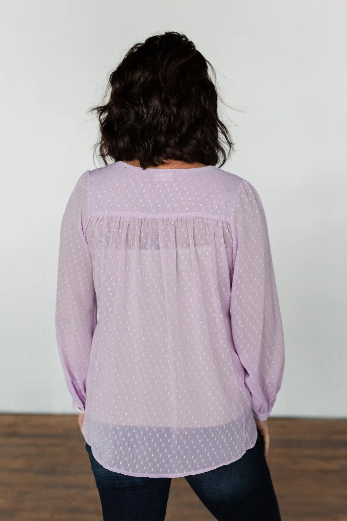 Get Together V-Neck Tie Blouse- Lilac