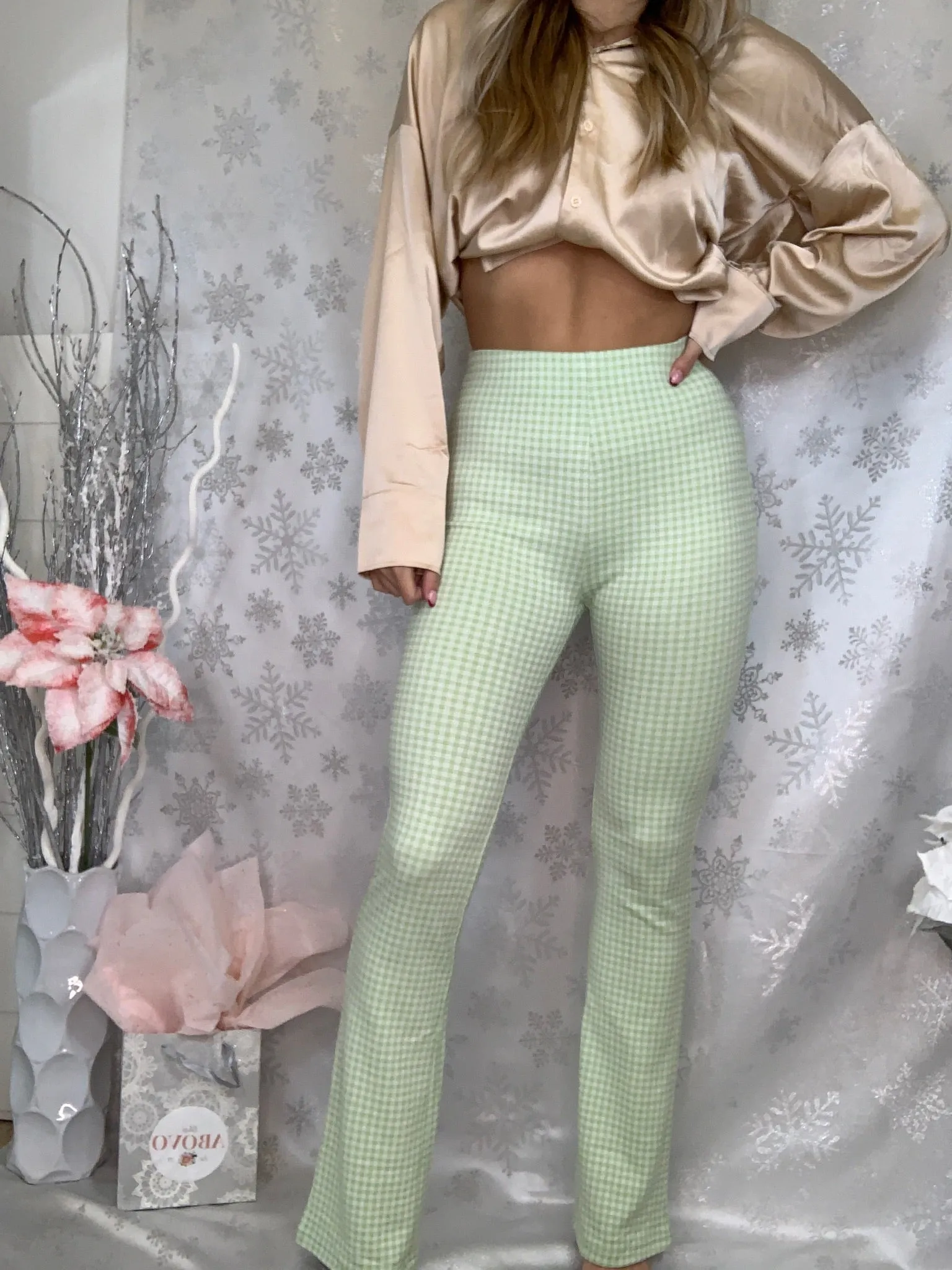 Gingham Pants - Pistachio