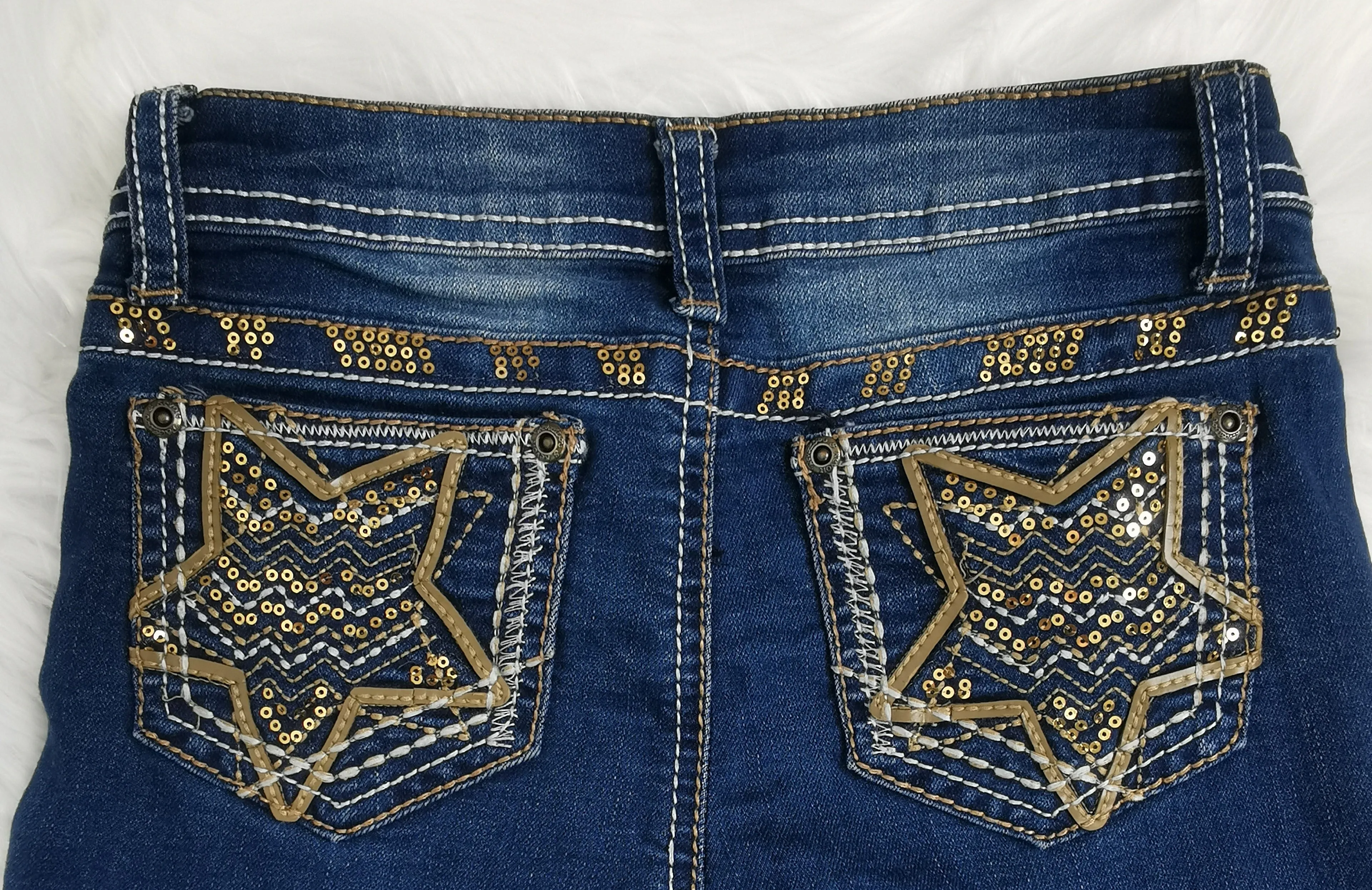 GIRL SIZE 8 YEARS - REVOLUTION By Revolt, Embellished Skinny Jeans EUC B55