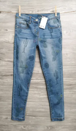 GIRL SIZE(S) MEDIUM (10 YEARS) & LARGE (12 YEARS) - DEX Kids, Graphic Skinny Jeans NWT B54