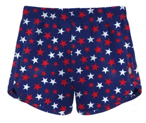 Girls UPF 50  Recycled Poly Printed Swim Trunks | USA Stars