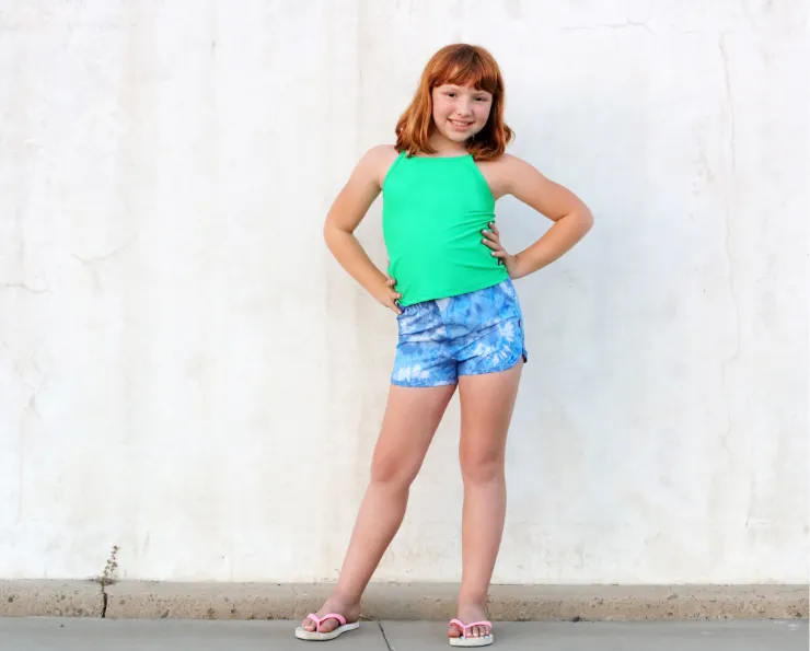 Girls UPF 50  Recycled Poly Printed Swim Trunks | USA Stars