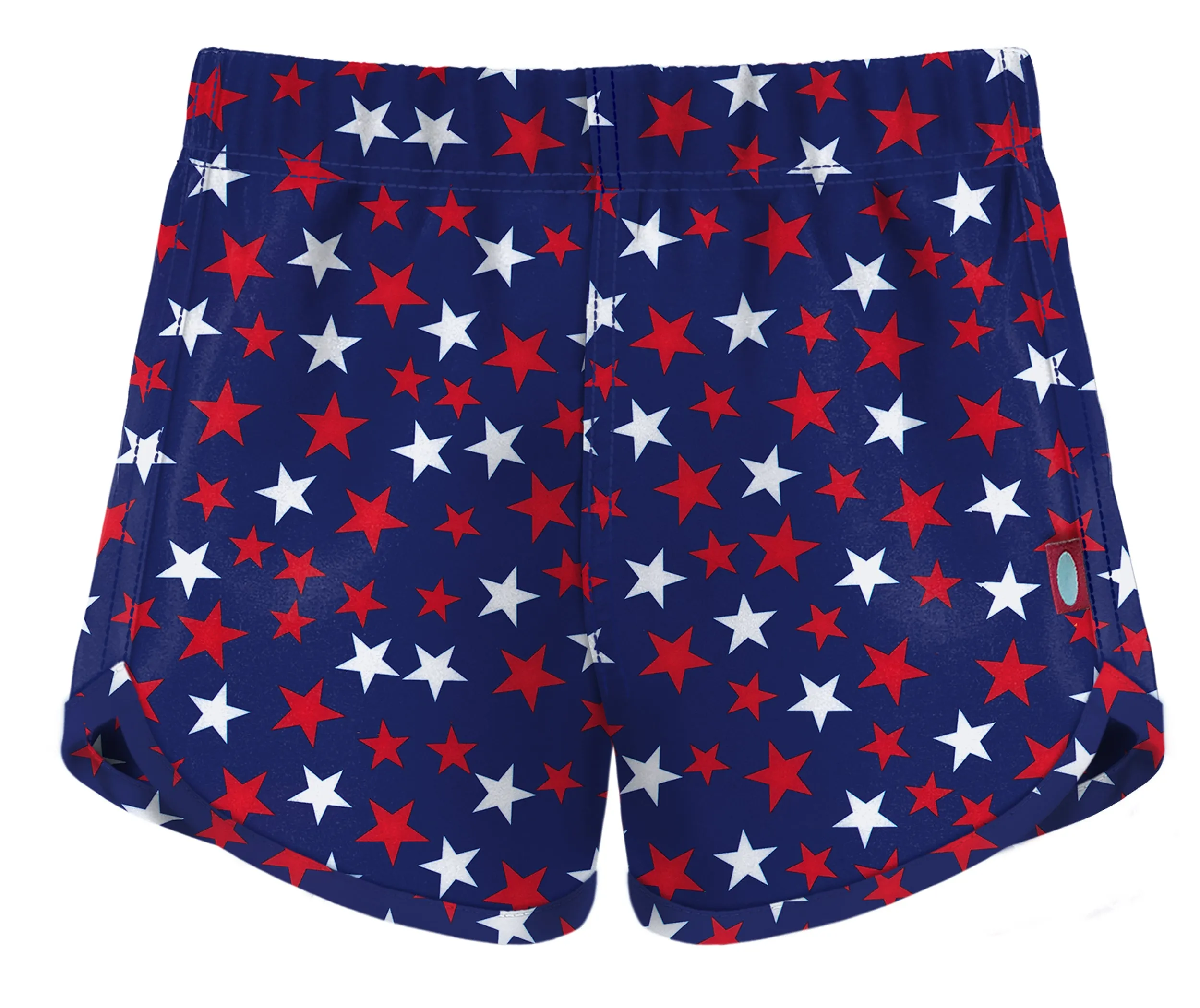 Girls UPF 50  Recycled Poly Printed Swim Trunks | USA Stars