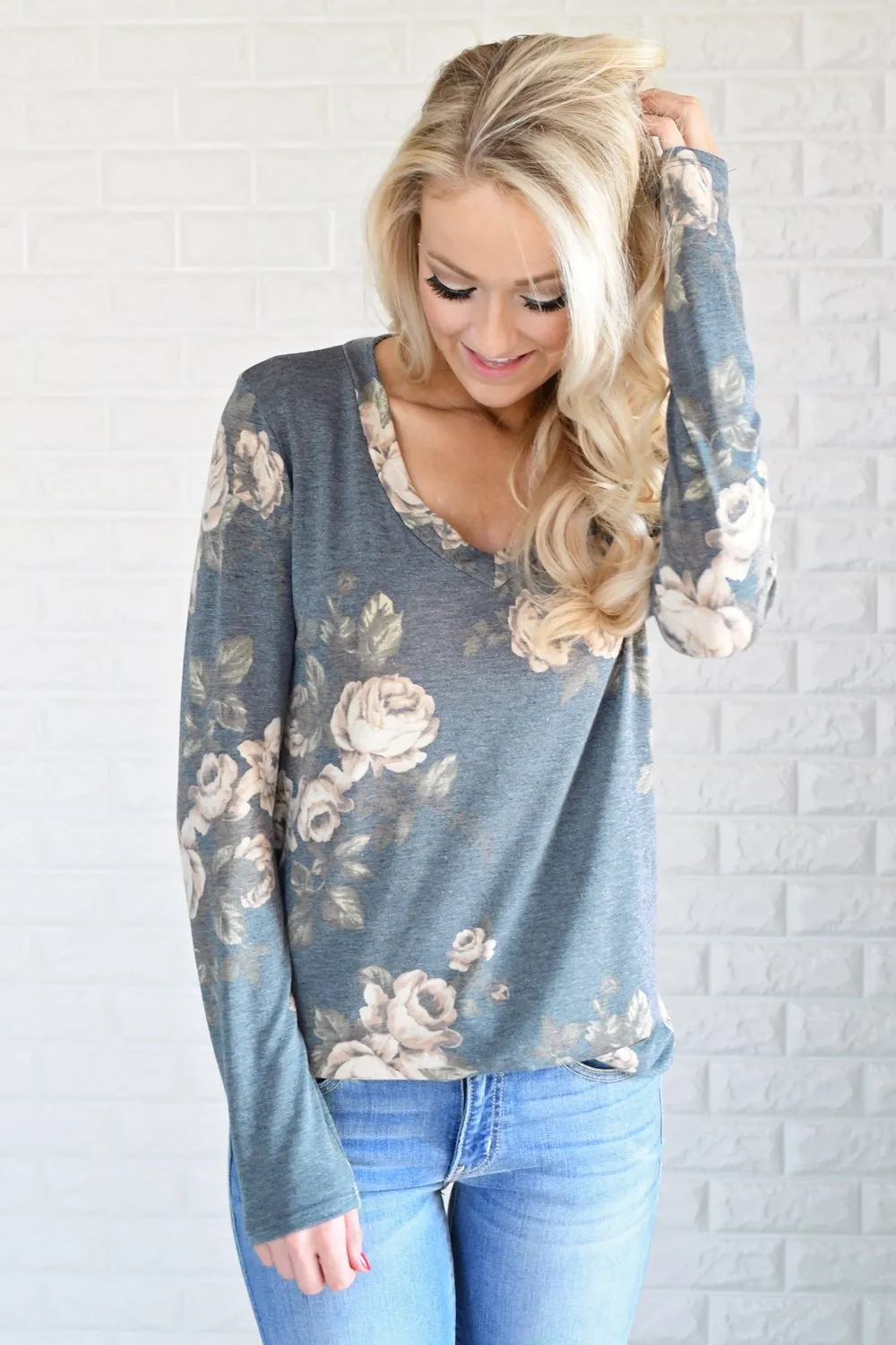 Good Times Floral V-Neck Top