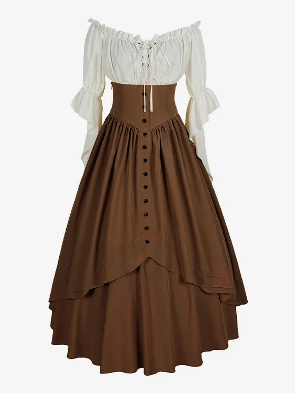 Gothic Lolita SK Ruffles Coffee Brown Lolita Skirts