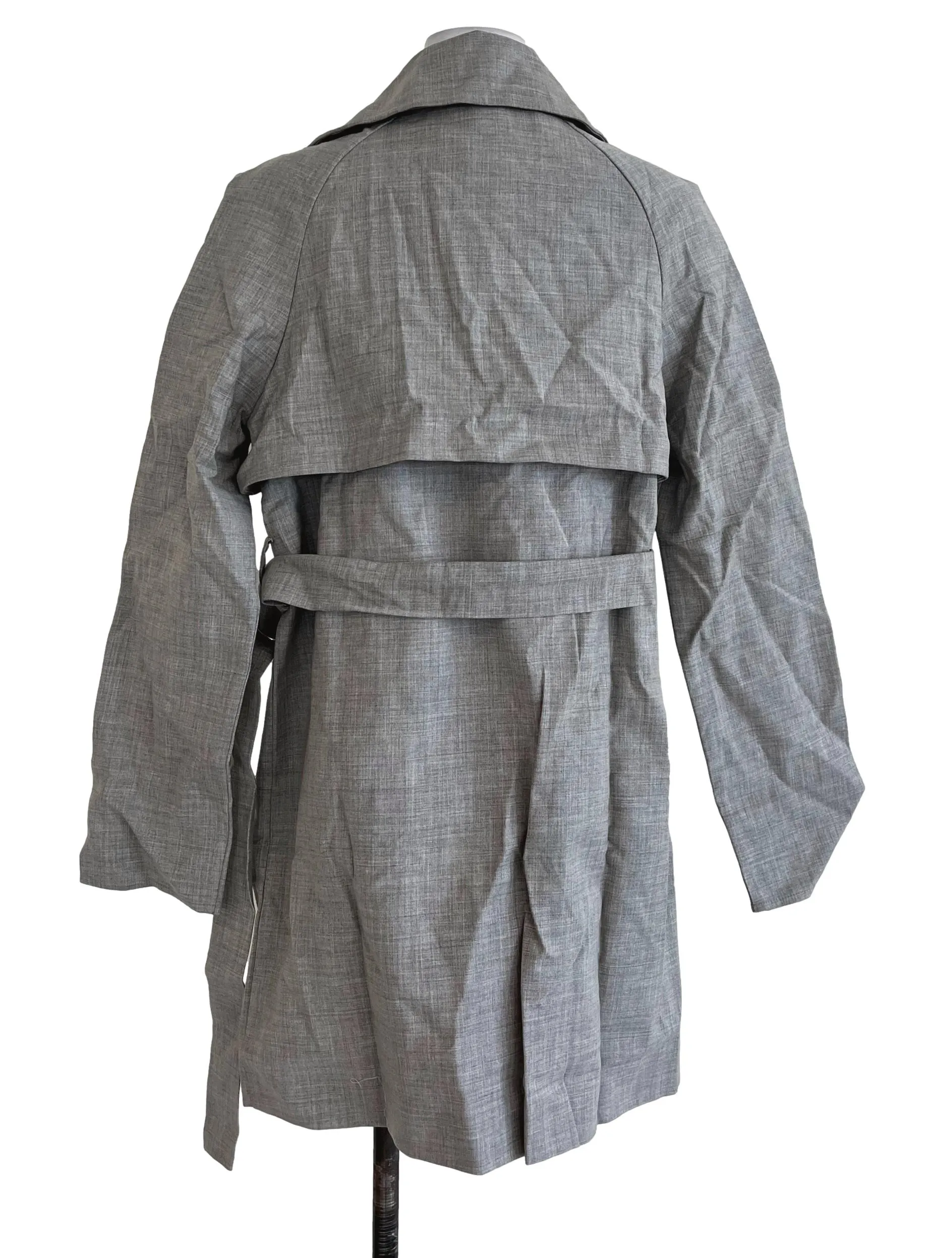 Grey Plain Belted Coat