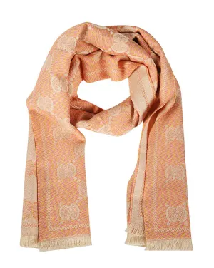 Gucci GG Jacquard Wool Scarf in Pink