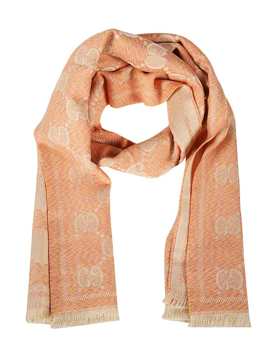 Gucci GG Jacquard Wool Scarf in Pink