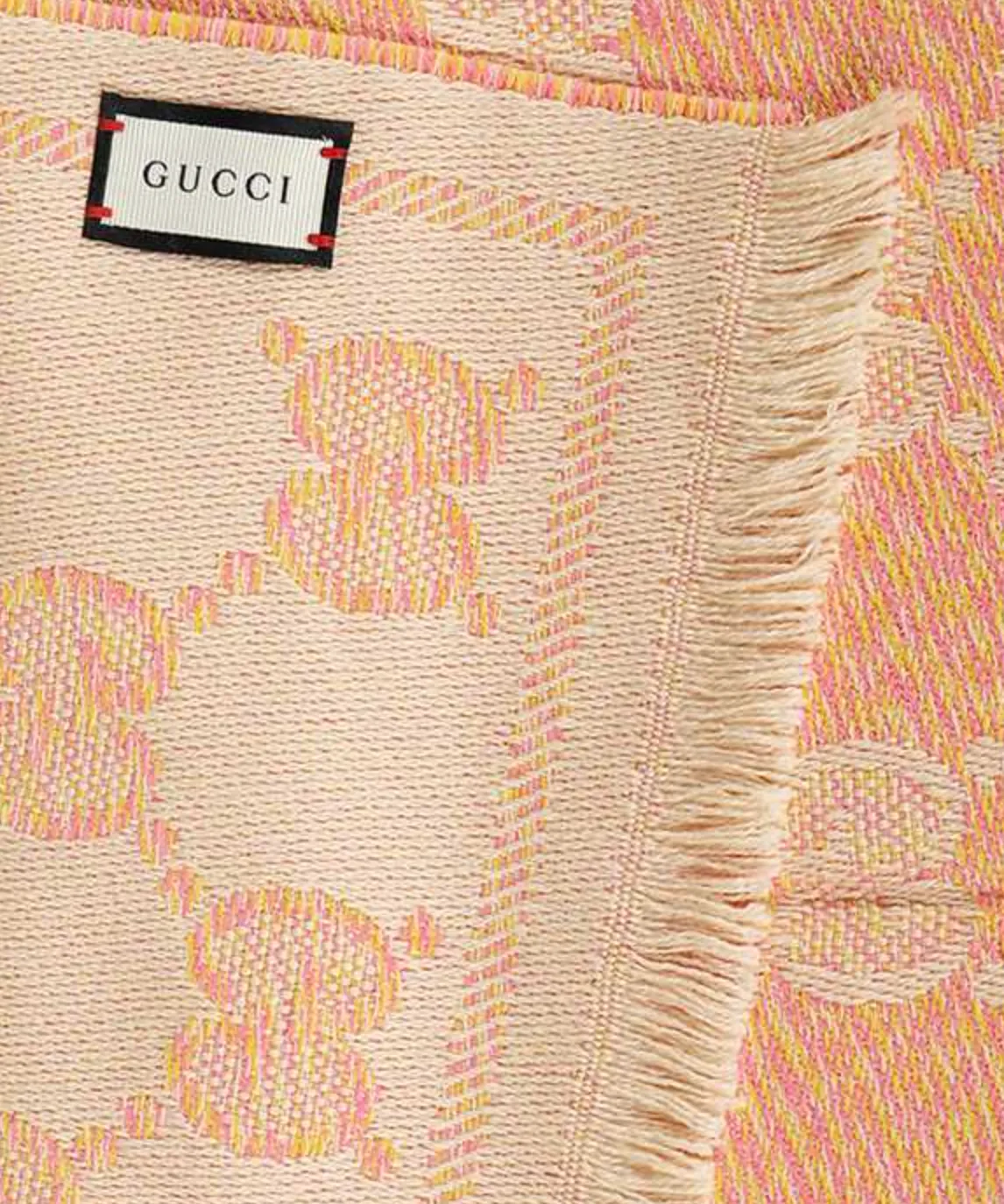 Gucci GG Jacquard Wool Scarf in Pink