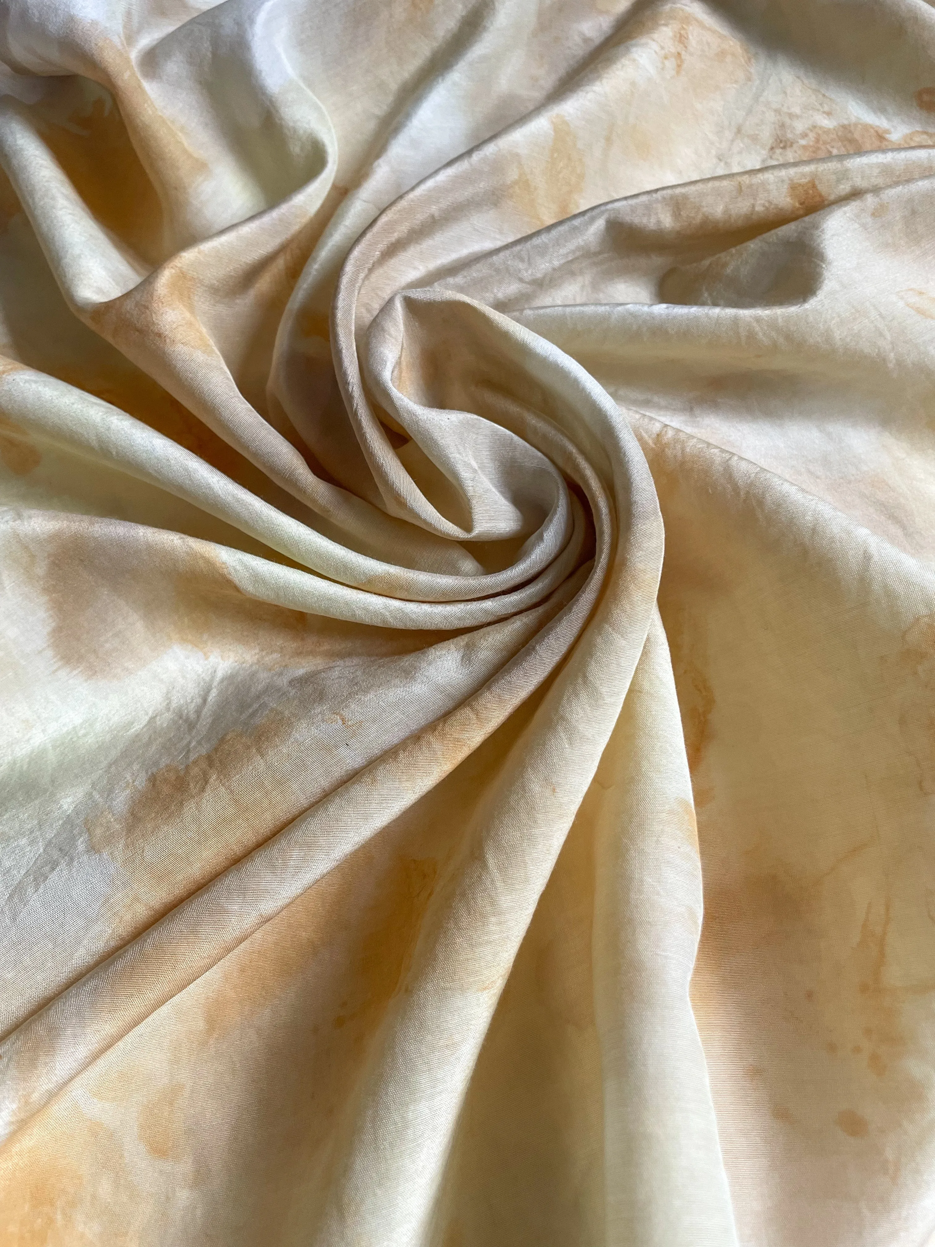 Hand-Dyed & Painted Silk Scarf - Carrot Top