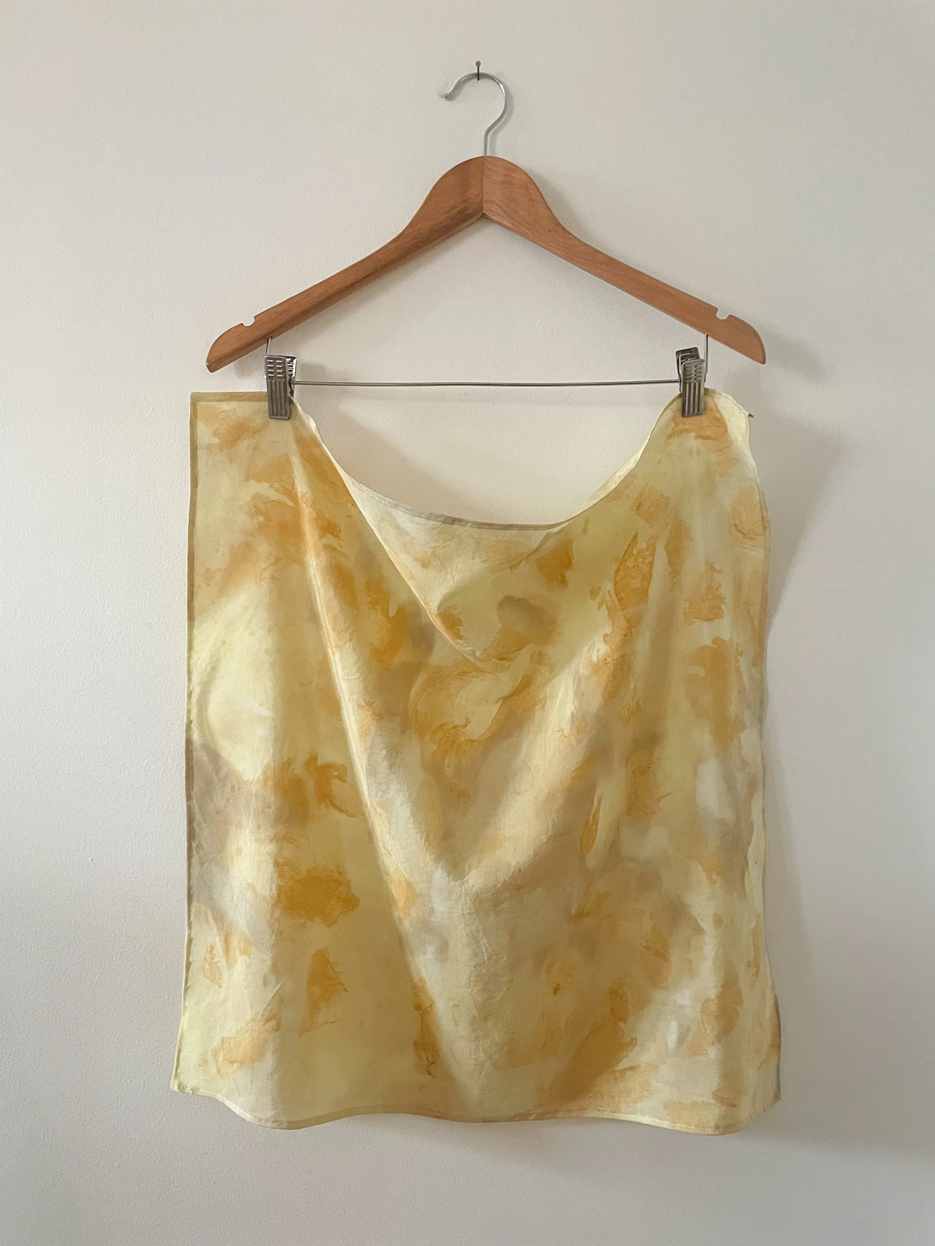 Hand-Dyed & Painted Silk Scarf - Carrot Top