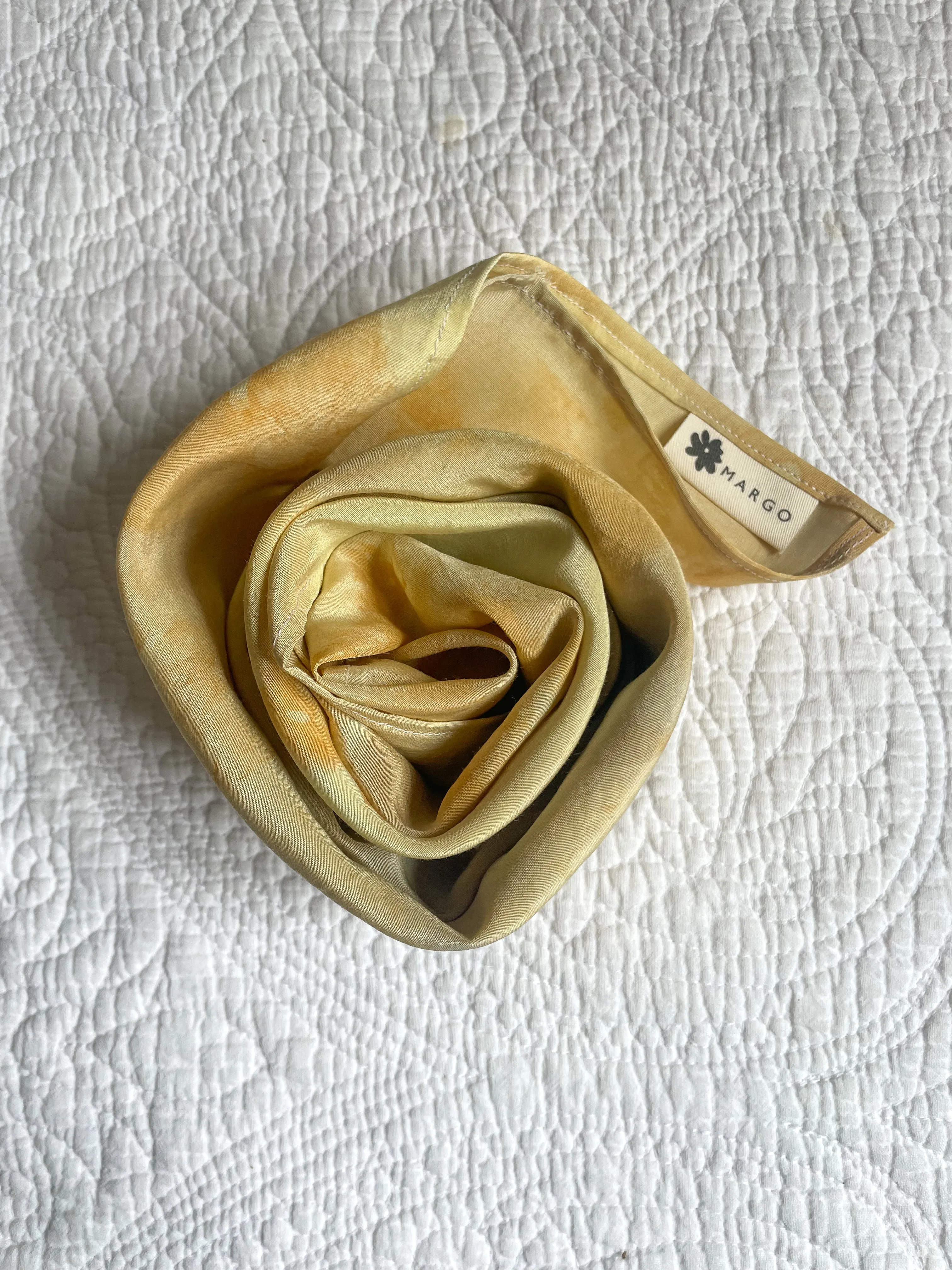 Hand-Dyed & Painted Silk Scarf - Carrot Top
