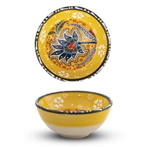 Handmade Ceramic Bowl Mexican Yellow 8cm