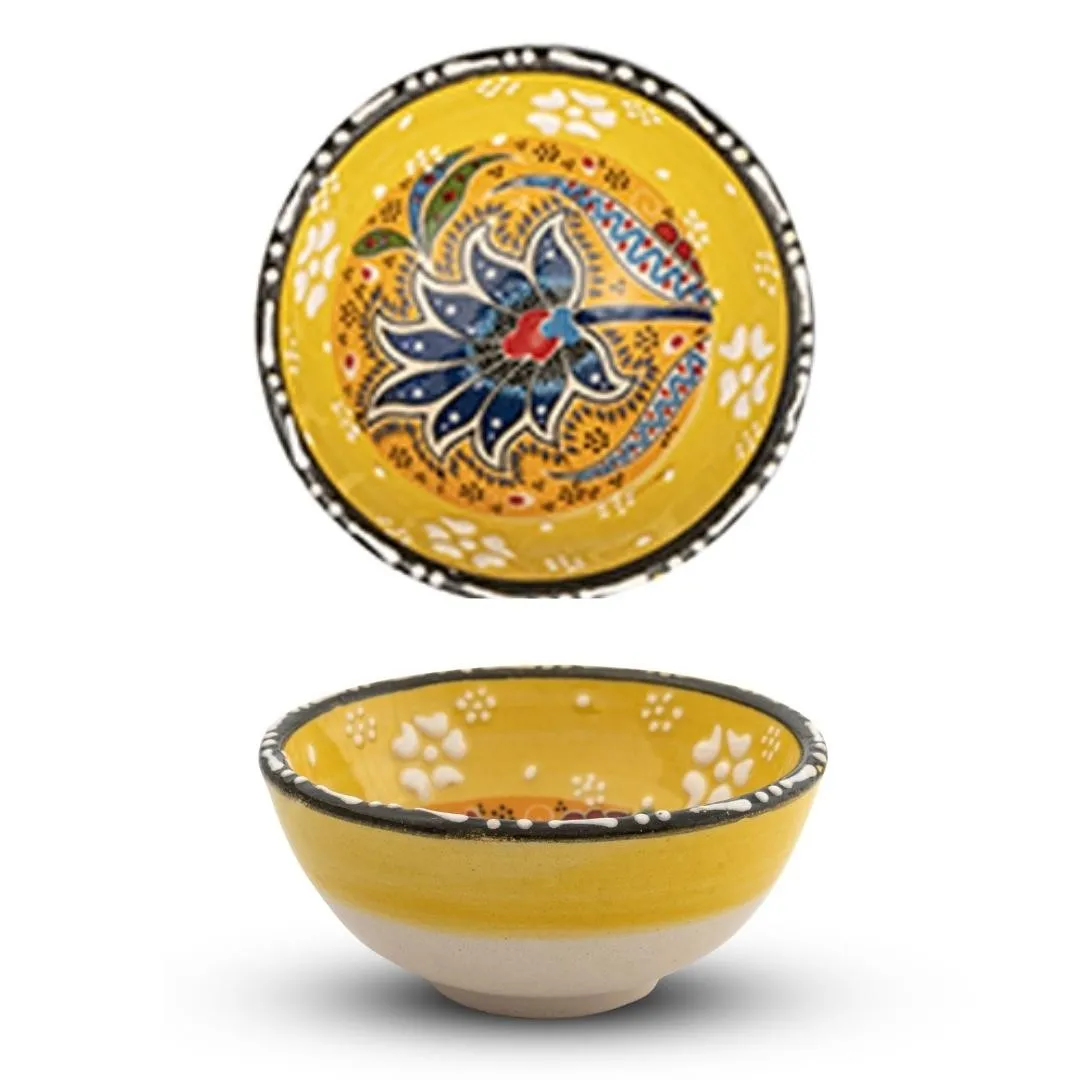 Handmade Ceramic Bowl Mexican Yellow 8cm
