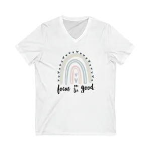 Hazel Blues® |  Focus on the Good Graphic V-Neck Tee