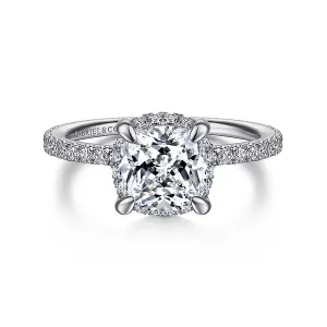 Hidden Halo Cushion Cut Diamond Engagement Ring Mounting