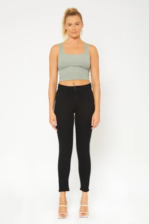 High-rise black skinny pants