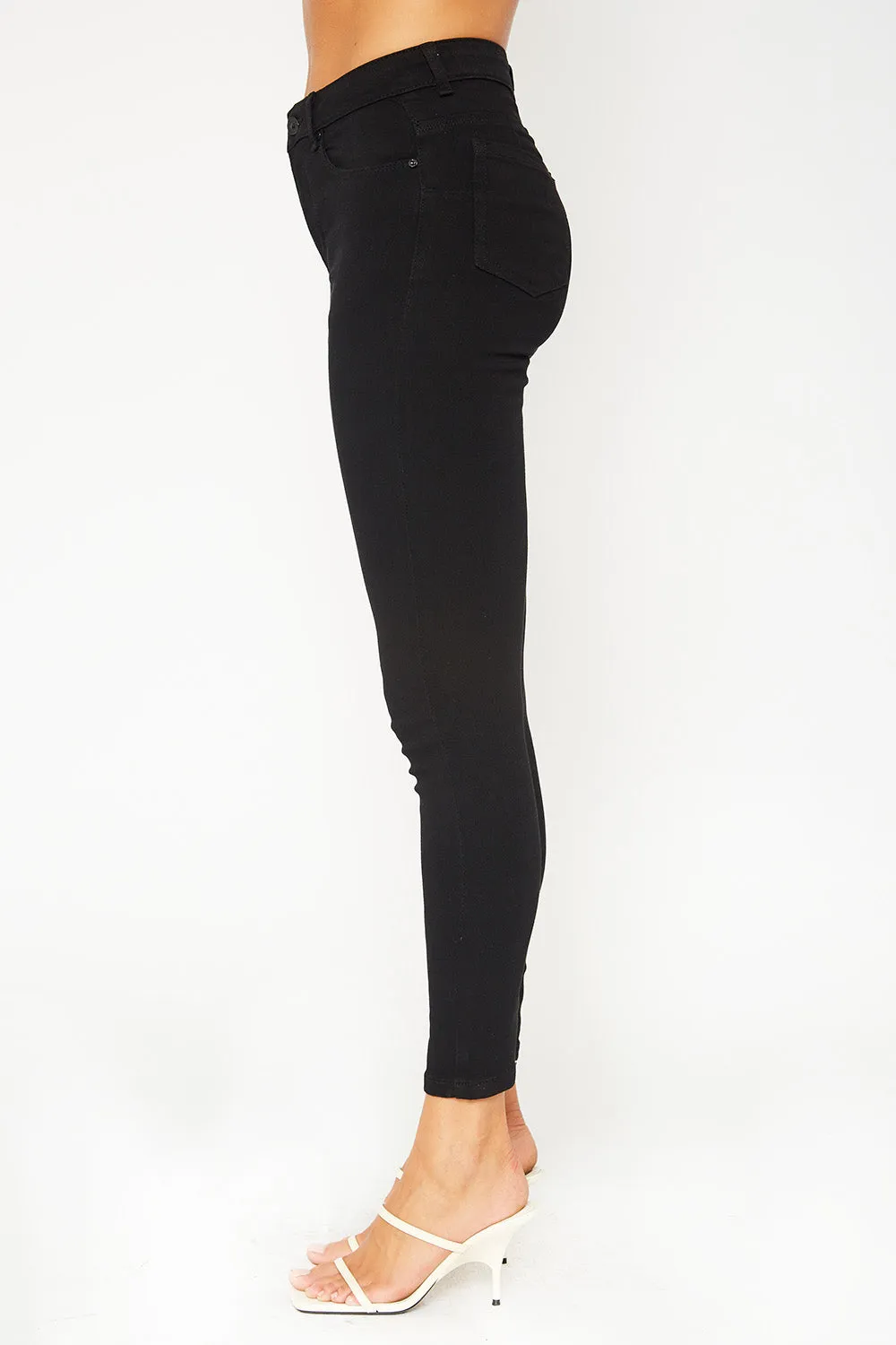 High-rise black skinny pants