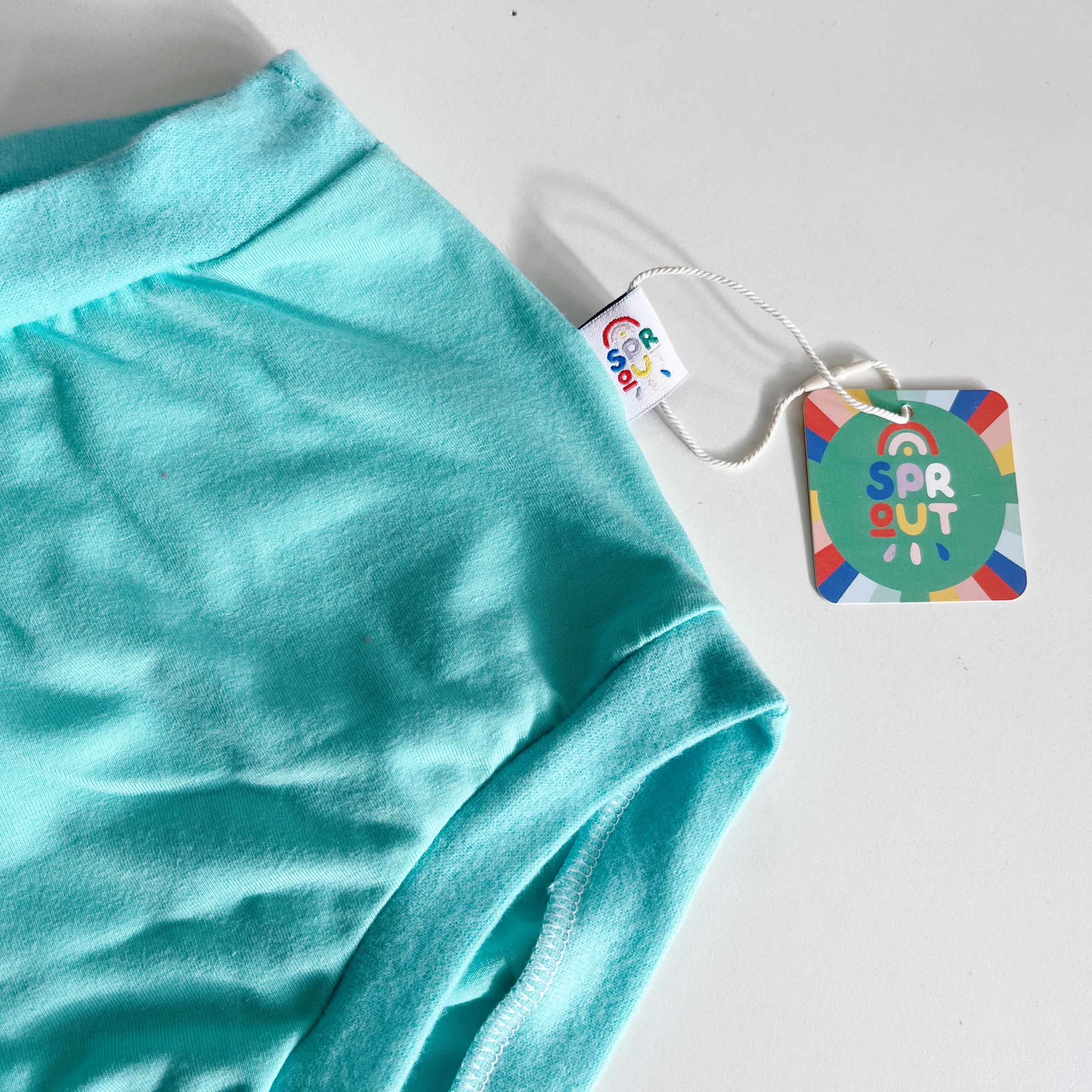 High Waisted Turquoise Adult Pants | Women's Knickers | Organic Cotton Underwear