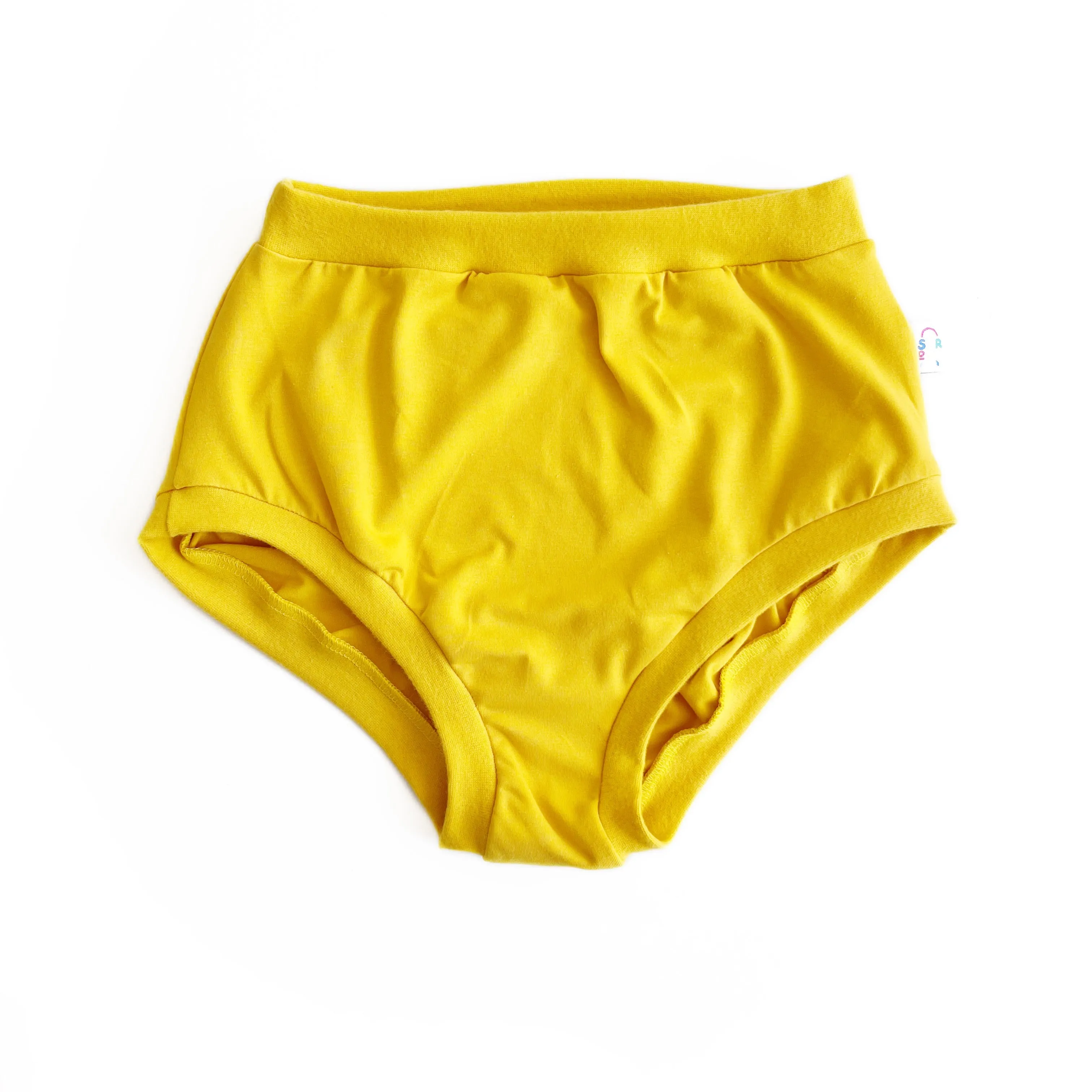 High Waisted Yellow Adult Pants | Women's Knickers | Organic Cotton Underwear