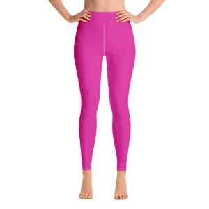 hot pink high-waisted leggings