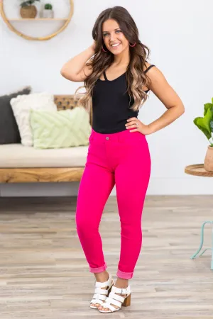 Hot Pink Skinny Fit Jeggings
