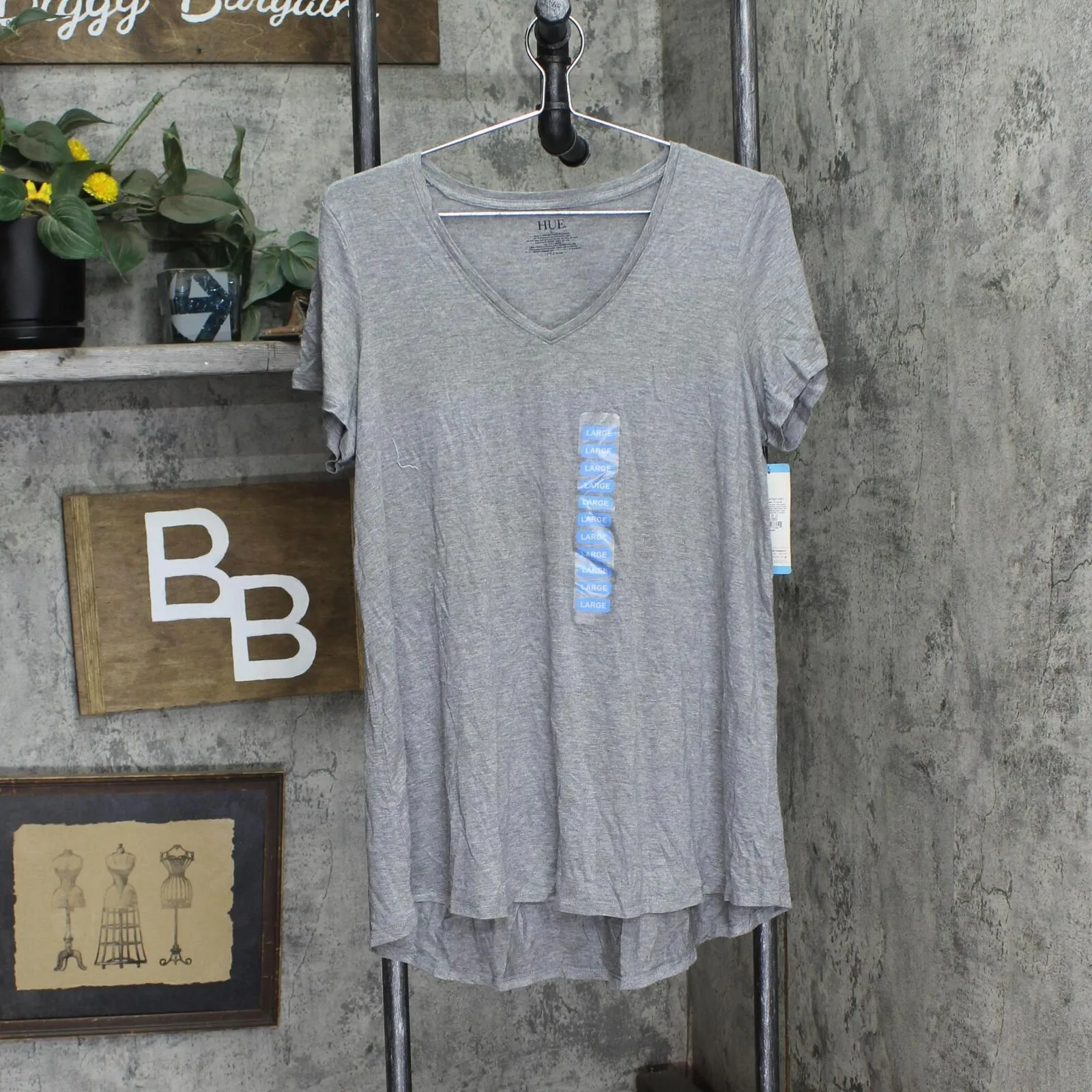 Hue Womens Short Sleeve Relaxed Fit V-Neck Tee 21320KM