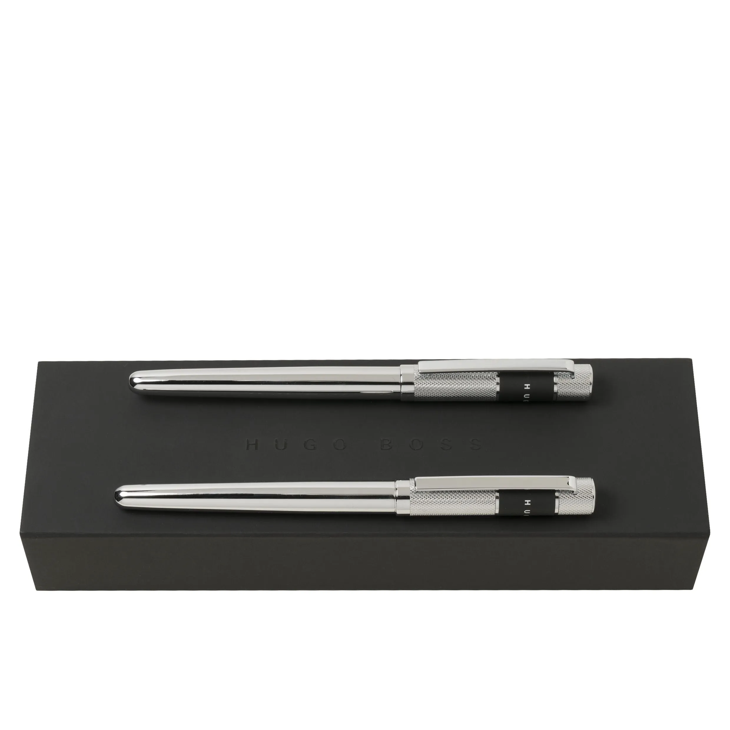 HUGO BOSS HPPR906B-Set Ribbon Chrome (rollerball pen & fountain pen)