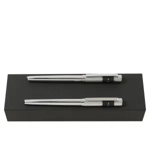 HUGO BOSS HPPR906B-Set Ribbon Chrome (rollerball pen & fountain pen)