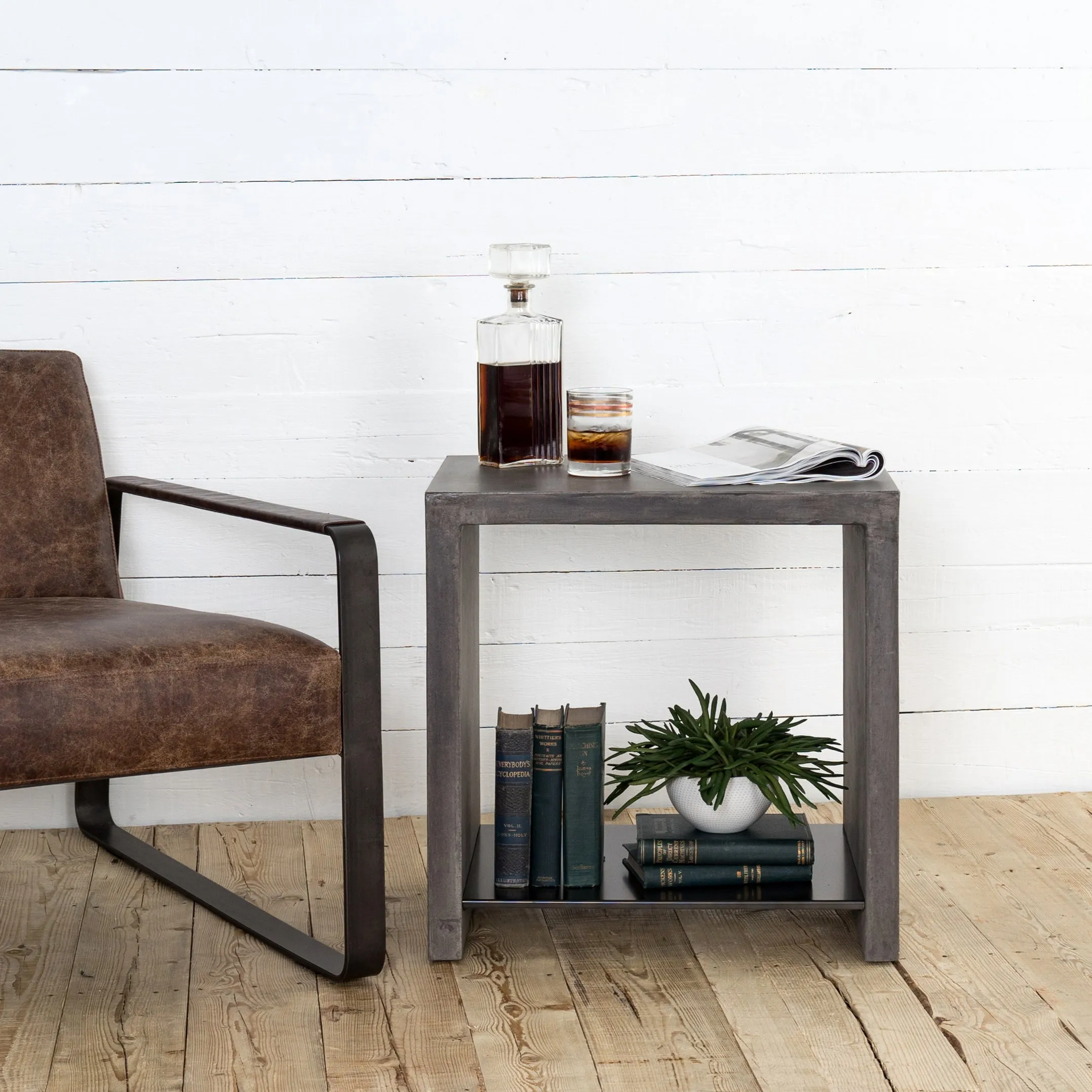 Hugo End Table-Dark Grey