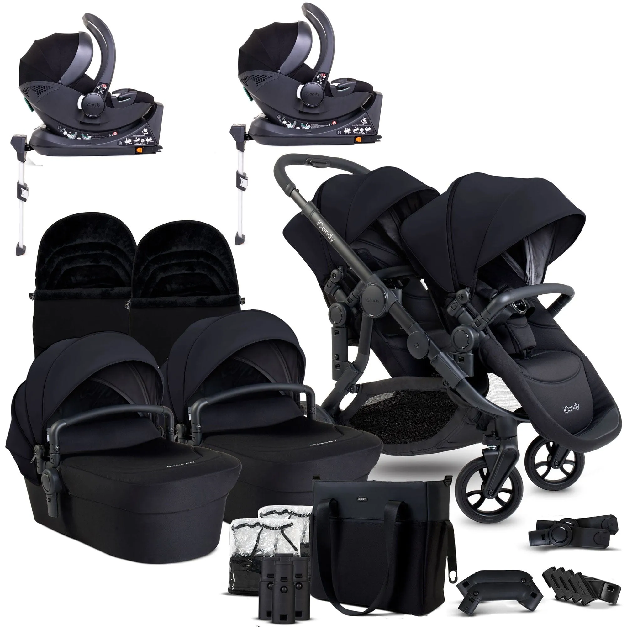 iCandy Orange 4 Twin Complete Cocoon Travel System in Black Edition