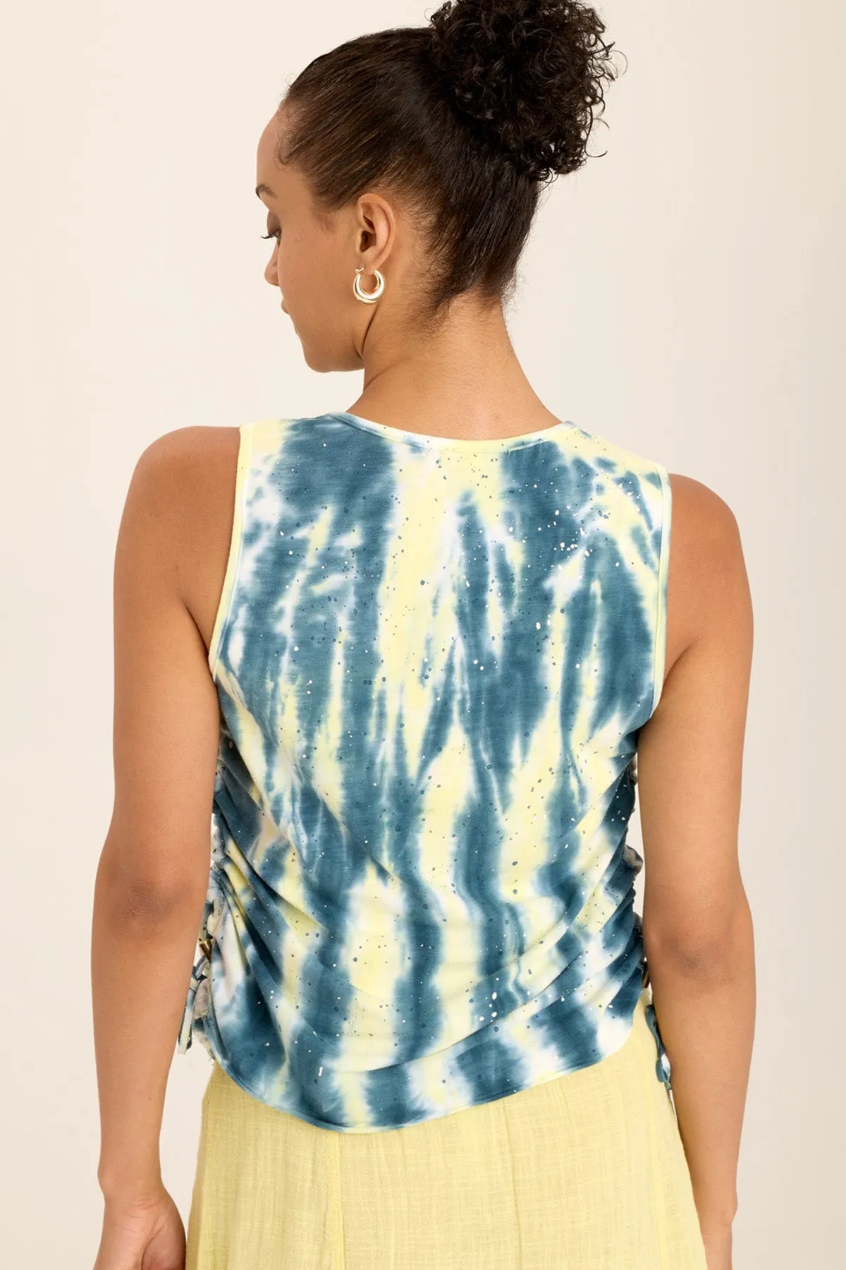 Ileana Cinched Soft Twill V-Neck Tank