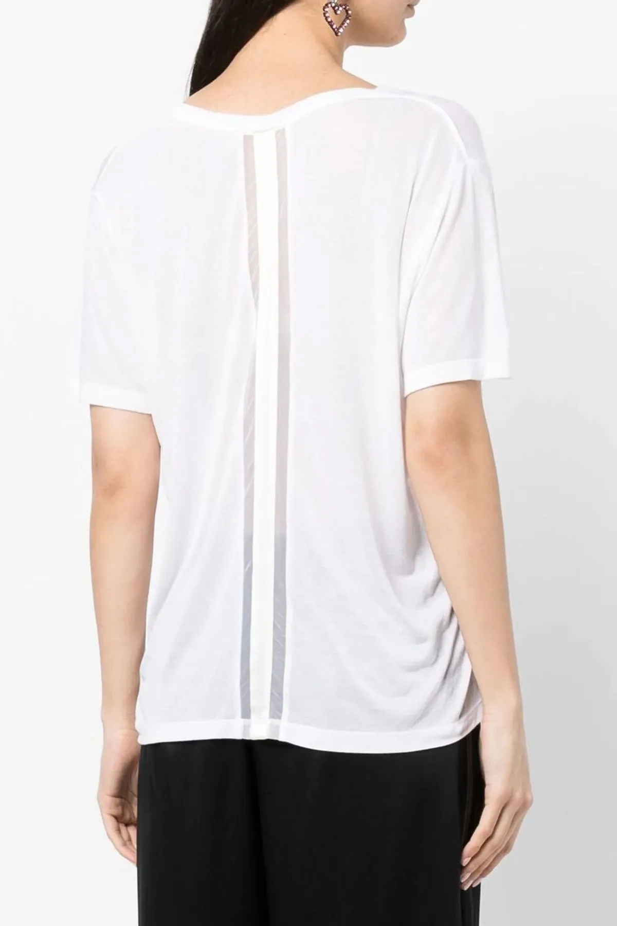 Intime Deep V-Neck Tee in White