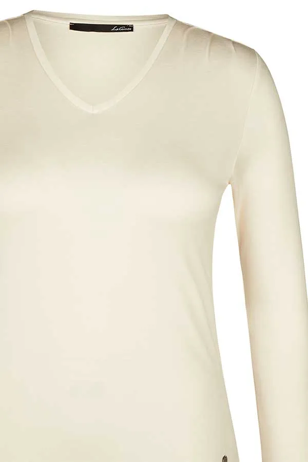 IVORY V-NECK T-SHIRT