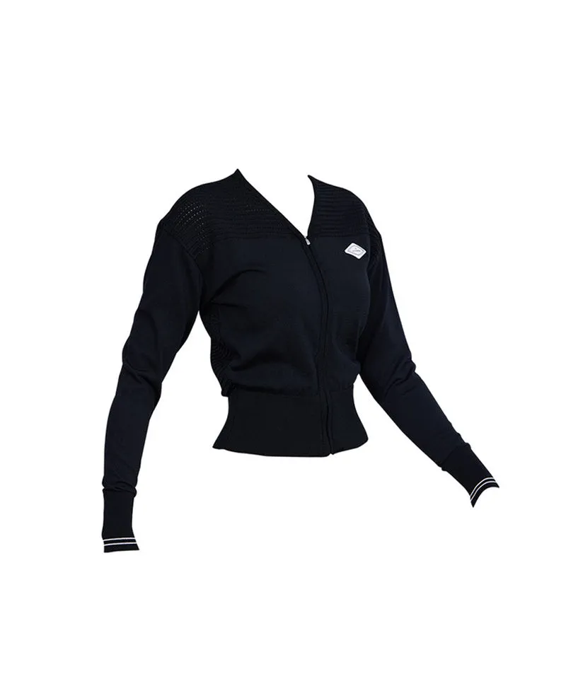 J.Jane Summer V- Neck Punching Cardigan - Black