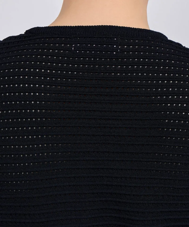 J.Jane Summer V- Neck Punching Cardigan - Black