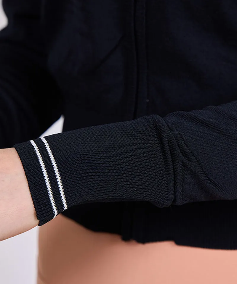 J.Jane Summer V- Neck Punching Cardigan - Black