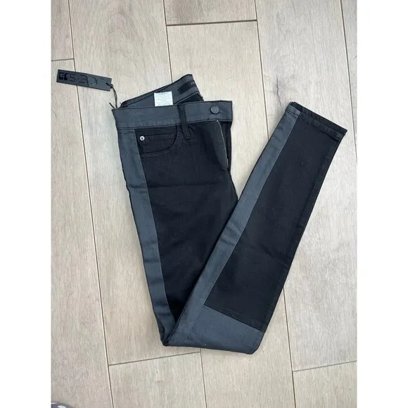Joe’s Joes The Skinny Ankle Jeans Sz 26 Us 4 Tuxedo Stripe Black  Denim Pants