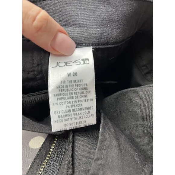 Joe’s Joes The Skinny Ankle Jeans Sz 26 Us 4 Tuxedo Stripe Black  Denim Pants