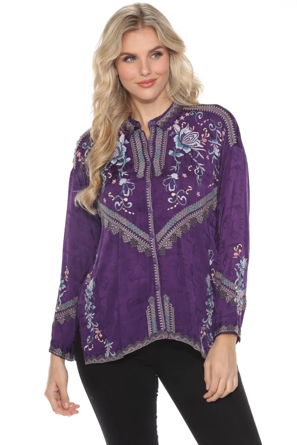 Johnny Was Slim Audrey Button-Down Shirt C16824 *