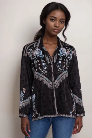 Johnny Was Slim Audrey Button-Down Shirt C16824 *