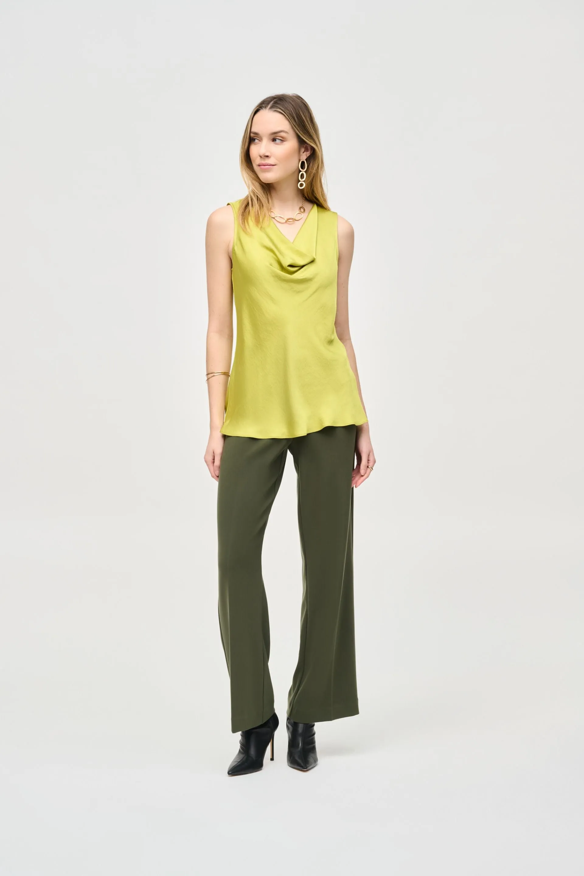Joseph Ribkoff Cowl Neck Sleeveless Satin Tank Top 243125