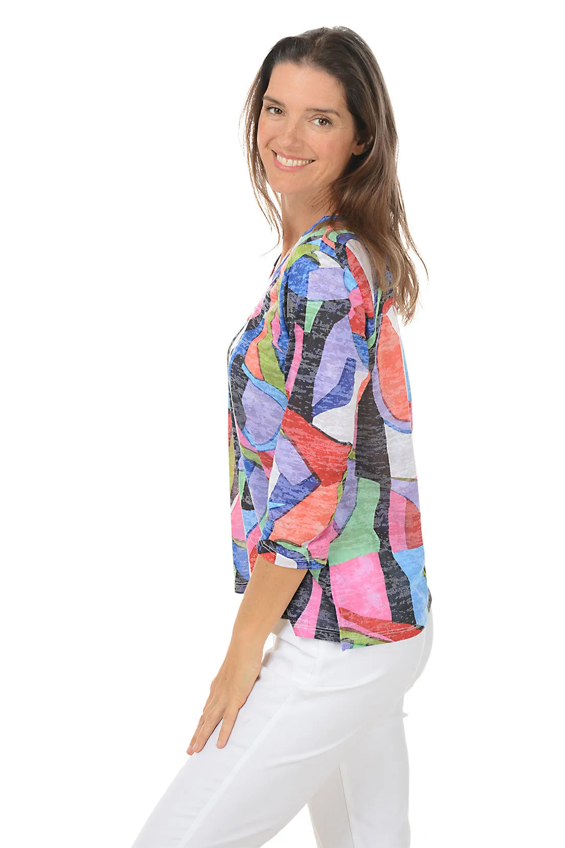 Jubilee V-Neck Burnout Knit Top