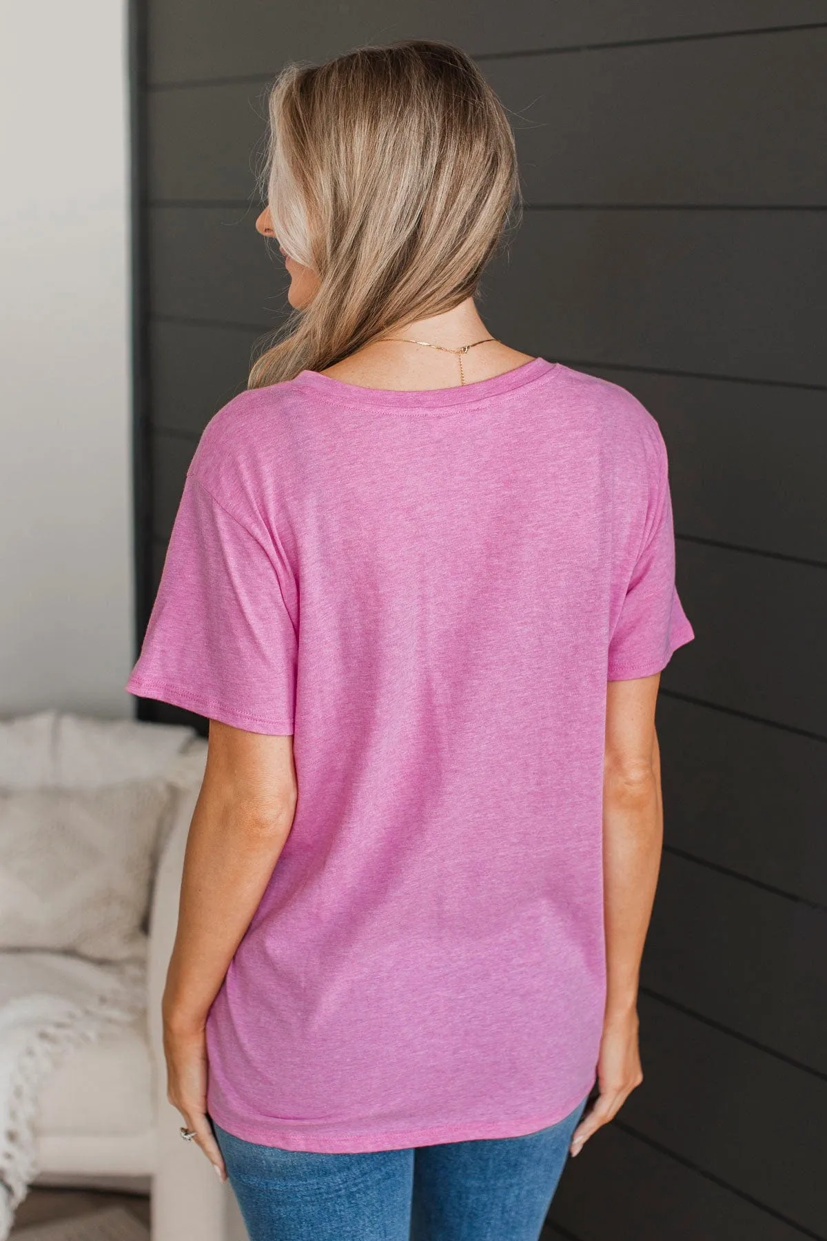 Just Be You V-Neck Top- Orchid