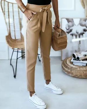 Kick It High-Waisted Pants - Khaki
