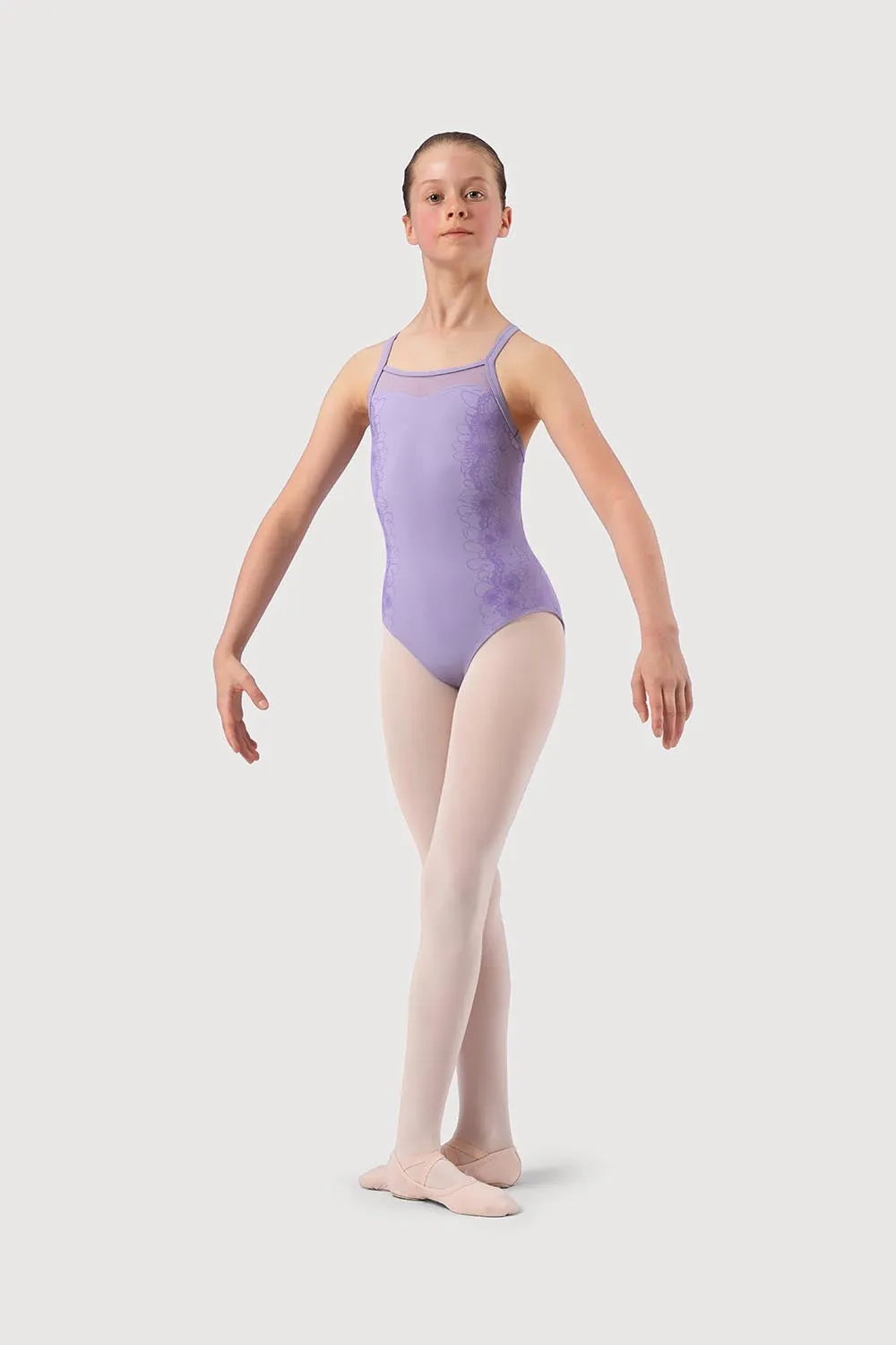 L54147G - Bloch Lace Bodice & Racer Back Girls Cami Leotard
