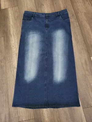 Ladies Long Blue Denim Skirts