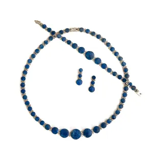 Lapis Lazuli Magena Necklace Set | Handcrafted Jewelry Set | From the Chilean Andes